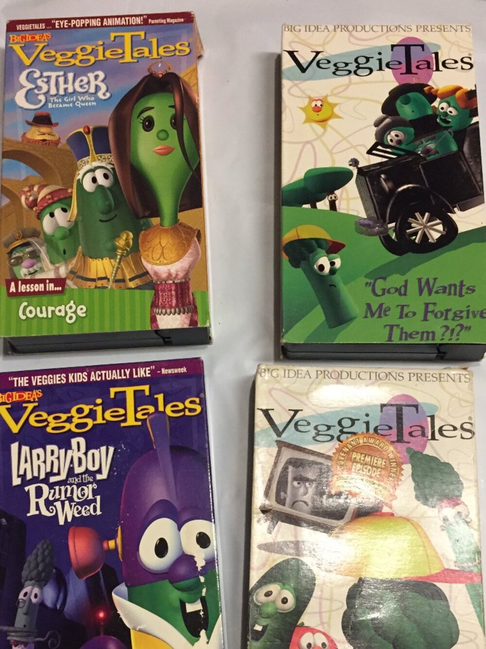 VeggieTales LOT 4 Veggie Tales VHS Video Wheres God When I'm Scared, Larry Boy